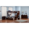 Woodland Twin over Twin Bunk Bed - Staircase, Raised Panel Trundle Bed - ATL-AB5663