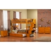 Woodland Twin over Twin Bunk Bed - Staircase, Raised Panel Trundle Bed - ATL-AB5663