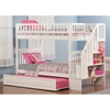 Woodland Twin over Twin Bunk Bed - Staircase, Raised Panel Trundle Bed - ATL-AB5663