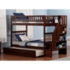 Woodland Twin over Twin Bunk Bed - Staircase, Raised Panel Trundle Bed - ATL-AB5663