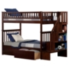 Woodland Twin over Twin Bunk Bed - Staircase, 2 Urban Bed Drawers - ATL-AB5664
