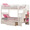 Woodland Twin over Twin Bunk Bed - Staircase, 2 Urban Bed Drawers - ATL-AB5664