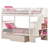 Woodland Twin over Twin Bunk Bed - Staircase, 2 Urban Bed Drawers - ATL-AB5664