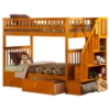 Woodland Twin over Twin Bunk Bed - Staircase, 2 Urban Bed Drawers - ATL-AB5664