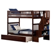 Woodland Twin over Twin Bunk Bed - Staircase, Urban Trundle Bed - ATL-AB5665