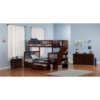Woodland Twin over Full Bunk Bed - Staircase, 2 Flat Panel Bed Drawers - ATL-AB5671