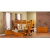 Woodland Twin over Full Bunk Bed - Staircase, 2 Flat Panel Bed Drawers - ATL-AB5671