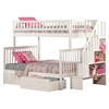 Woodland Twin over Full Bunk Bed - Staircase, 2 Flat Panel Bed Drawers - ATL-AB5671