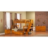 Woodland Twin over Full Bunk Bed - Staircase, 2 Raised Panel Bed Drawers - ATL-AB5672