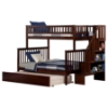 Woodland Twin over Full Bunk Bed - Staircase, Urban Trundle Bed - ATL-AB5675