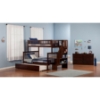 Woodland Twin over Full Bunk Bed - Staircase, Urban Trundle Bed - ATL-AB5675