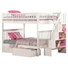 Woodland Full over Full Bunk Bed - Staircase, 2 Flat Panel Bed Drawers - ATL-AB5681