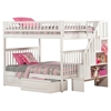 Woodland Full over Full Bunk Bed - Staircase, 2 Raised Panel Bed Drawers - ATL-AB5682