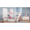Woodland Full over Full Bunk Bed - Staircase, 2 Raised Panel Bed Drawers - ATL-AB5682
