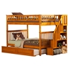 Woodland Full over Full Bunk Bed - Staircase, Raised Panel Trundle Bed - ATL-AB5683