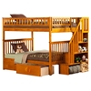 Woodland Full over Full Bunk Bed - Staircase, 2 Urban Bed Drawers - ATL-AB5684