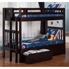 Cascade Twin over Twin Bunk Bed - Drawers, Espresso - ATL-AB63111