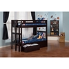 Cascade Twin over Twin Bunk Bed - Drawers, Espresso - ATL-AB63111