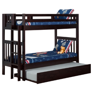 Cascade Twin over Twin Bunk Bed - Trundle Bed, Espresso 