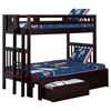 Cascade Twin over Full Bunk Bed - Drawers, Espresso - ATL-AB63211