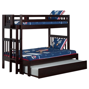 Cascade Twin over Full Bunk Bed - Trundle Bed, Espresso 