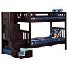 Cascade Twin over Twin Bunk Bed - Espresso, Staircase - ATL-AB63601