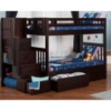 Cascade Twin over Twin Bunk Bed - Drawers, Espresso, Staircase - ATL-AB63611