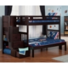 Cascade Twin over Full Bunk Bed - Espresso, Staircase - ATL-AB63701