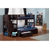 Cascade Twin over Full Bunk Bed - Drawers, Espresso, Staircase - ATL-AB63711