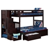 Cascade Twin over Full Bunk Bed - Drawers, Espresso, Staircase - ATL-AB63711
