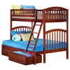 Richland Twin over Full Bunk Bed - 2 Raised Panel Bed Drawers - ATL-AB6422
