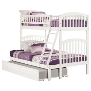 Richland Twin over Full Bunk Bed - Raised Panel Trundle Bed 