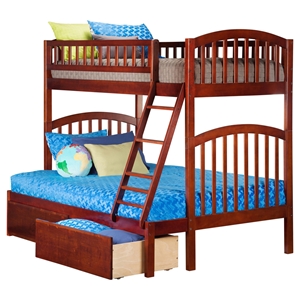Richland Twin over Full Bunk Bed - 2 Urban Bed Drawers 