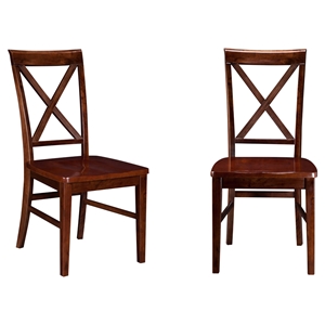 Lexi Dining Chair - Wood Seat, X-Back (Set of 2) 