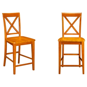 Lexi Pub Chair - Wood Seat, X-Back (Set of 2) 
