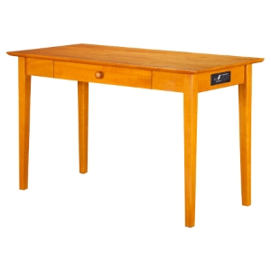 Shaker Rectangular Office Desk - 1 Drawer, Charging Station 