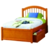 Windsor Twin XL Platform Bed - 2 Flat Panel Drawers, Flat Panel Foodboard - ATL-AP941211