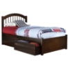 Windsor Twin XL Platform Bed - 2 Flat Panel Drawers, Flat Panel Foodboard - ATL-AP941211