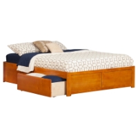 Concord King Bed - 2 Urban Bed Drawers, Flat Panel Foot Board