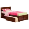 Orlando Wood Bed - Flat Panel Foot Board, 2 Urban Bed Drawers - ATL-AR81-211