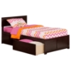 Orlando Wood Bed - Flat Panel Foot Board, 2 Urban Bed Drawers - ATL-AR81-211