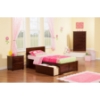 Orlando Wood Bed - Flat Panel Foot Board, 2 Urban Bed Drawers - ATL-AR81-211