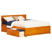Orlando King Bed - Flat Panel Foot Board, 2 Urban Bed Drawers