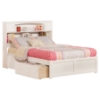 Newport Flat Panel Foot Board Bed - 2 Drawers, Platform, Bookcase Headboard - ATL-AR85-211