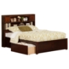 Newport Flat Panel Foot Board Bed - 2 Drawers, Platform, Bookcase Headboard - ATL-AR85-211