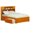 Newport Flat Panel Foot Board Bed - 2 Drawers, Platform, Bookcase Headboard - ATL-AR85-211