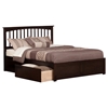 Mission King Platform Bed - 2 Urban Bed Drawers, Flat Panel Foot Board - ATL-AR875211