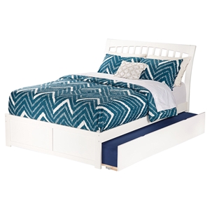 Orleans Full Wood Bed - Flat Panel Foot Board, Urban Trundle Bed 