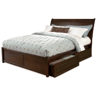 Bordeaux Platform Bed w/ Flat Panel Footboard and Raised Panel Drawers