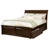 Bordeaux Bed w/ Raised Panel Footboard and Flat Panel Drawers - ATL-BOBRPFPD